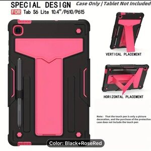 Black and Pink Tablet Case for Tab S6 Lite